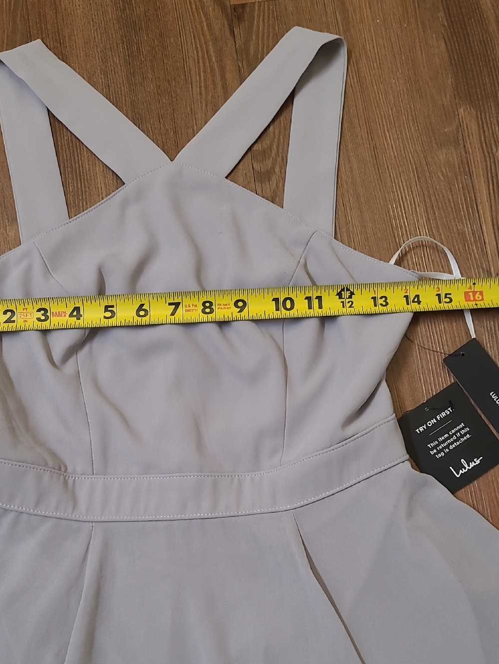 Lulu's Light Gray Cross-Back Fit & Flare Mini Dress - Picture 4 of 12